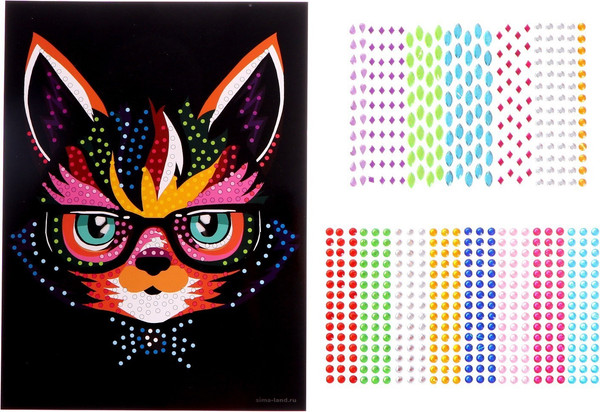 Изображение товара Набор для творчества Школа талантов Мозаика стразами. Кот в очках / 4072937
