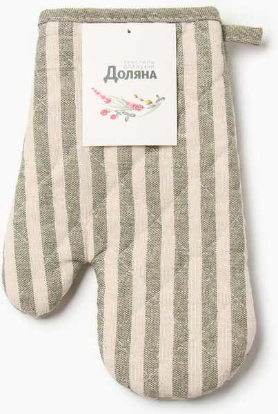 Изображение товара Рукавица-прихватка Доляна Полоса / 10103135 (зеленый)