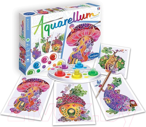 Изображение товара Набор для творчества SentoSphere Акварельная раскраска Домики / 6513