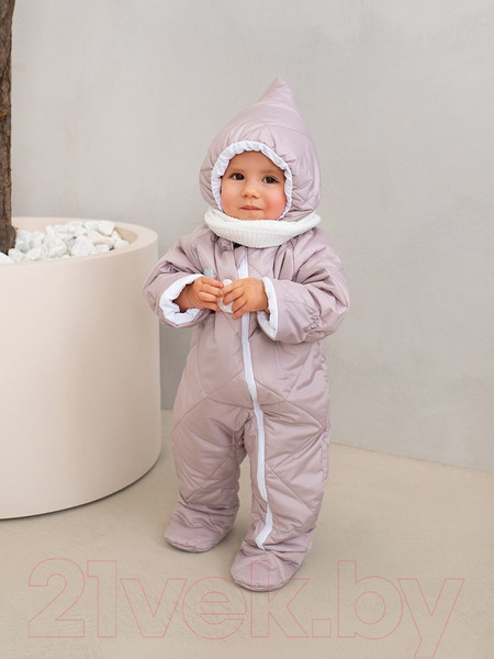 Изображение товара Комбинезон прогулочный детский Amarobaby Elf / AB-OD23-6201EL-40-68 (лавандовый/серый, р.68)