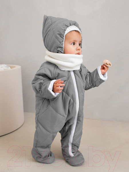 Изображение товара Комбинезон прогулочный детский Amarobaby Elf / AB-OD23-6201EL-11-62 (серый, р.62)