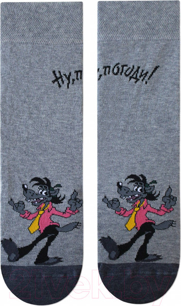 Изображение товара Носки Брестские 2155 Союзмультфильм. Ну, погоди рис.499 (р.25, серый меланж)