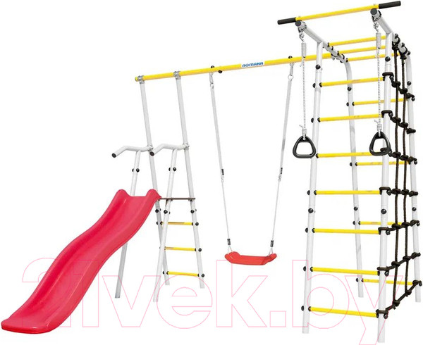 Изображение товара Игровой комплекс Romana Богатырь / 103.07.06 (пластиковые качели, белый/желтый)