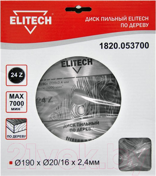 Изображение товара Пильный диск Elitech 1820.053700 / 187764
