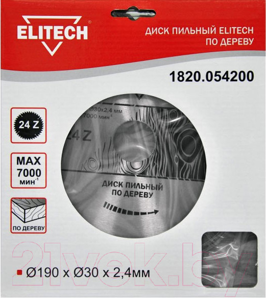 Изображение товара Пильный диск Elitech 1820.054200 / 187769