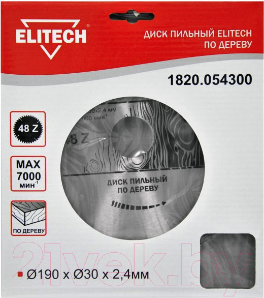 Изображение товара Пильный диск Elitech 1820.054300 / 187770