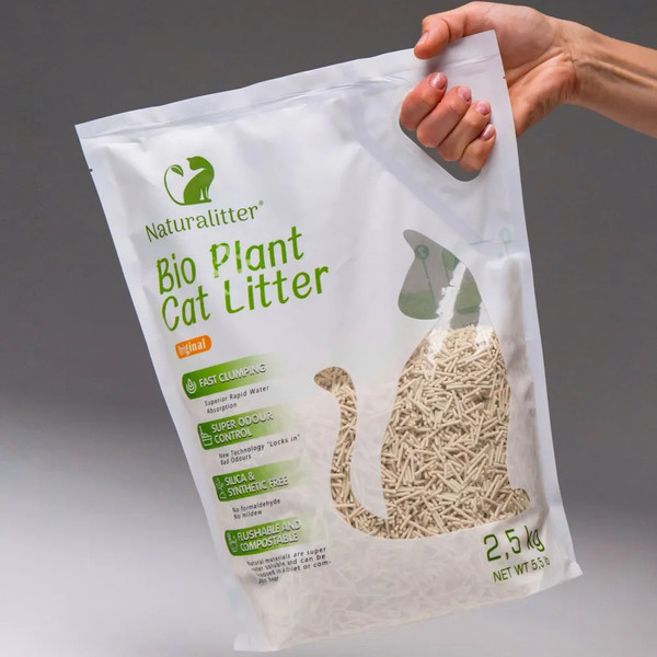 Изображение товара Наполнитель для туалета Naturalitter Bio Plant Cat Litter Оригинальный / NLT6OR (6л/2.5кг)