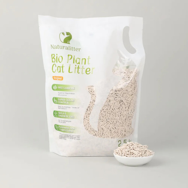 Изображение товара Наполнитель для туалета Naturalitter Bio Plant Cat Litter Оригинальный / NLT6OR (6л/2.5кг)