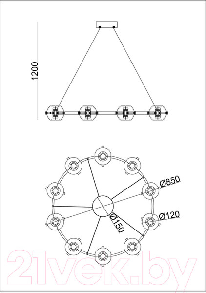 Изображение товара Люстра Arte Lamp Markab A2471LM-20BK