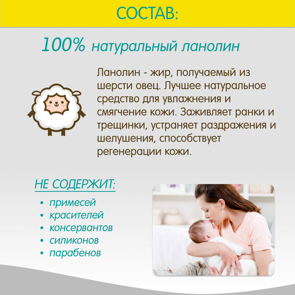 Изображение товара Средство для ухода за сосками Inseense Lanolin Cream / Ins30CrLan/2 (30г)