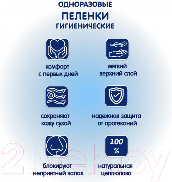 Изображение товара Набор пеленок одноразовых впитывающих Inseense Daily Comfort 60x90 / Ins69302DC (2x30шт)
