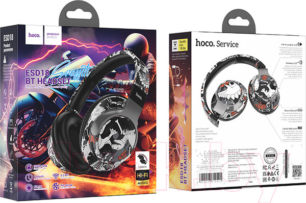 Изображение товара Беспроводные наушники Hoco ESD18 (граффити)