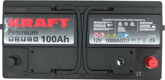 Изображение товара Автомобильный аккумулятор KrafT Premium 100 R / 60044
