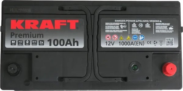 Изображение товара Автомобильный аккумулятор KrafT Premium 100 R / 60044