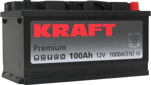 Изображение товара Автомобильный аккумулятор KrafT Premium 100 R / 60044