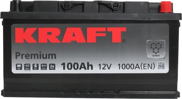 Изображение товара Автомобильный аккумулятор KrafT Premium 100 R / 60044