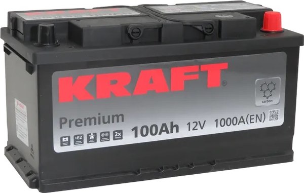 Изображение товара Автомобильный аккумулятор KrafT Premium 100 R / 60044