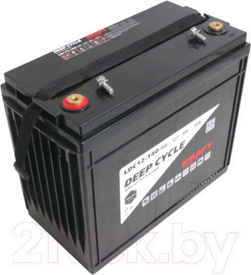 Изображение товара Аккумулятор лодочный KrafT 12V-148Ah C20 L тяговая / LDC12-140