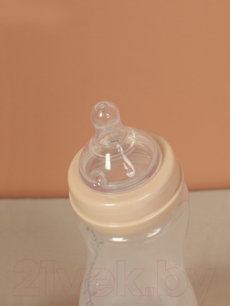 Изображение товара Бутылочка для кормления Rant Антиколиковая с силиконовой соской / 1005 (250мл, бежевый)