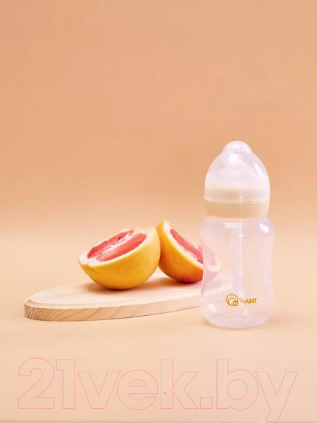 Изображение товара Бутылочка для кормления Rant Антиколиковая с силиконовой соской / 1003 (250мл, бежевый)