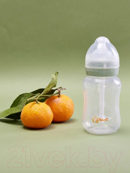 Изображение товара Бутылочка для кормления Rant Антиколиковая с силиконовой соской / 1003 (250мл, зеленый)