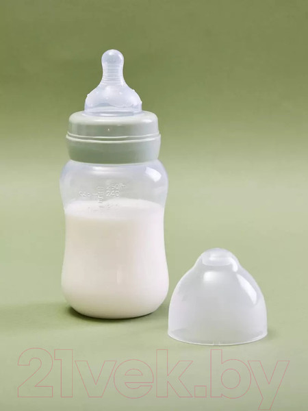 Изображение товара Бутылочка для кормления Rant Антиколиковая с силиконовой соской / 1003 (250мл, зеленый)