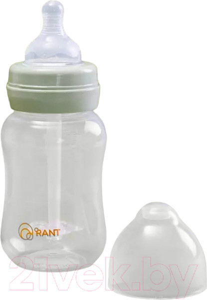 Изображение товара Бутылочка для кормления Rant Антиколиковая с силиконовой соской / 1003 (250мл, зеленый)