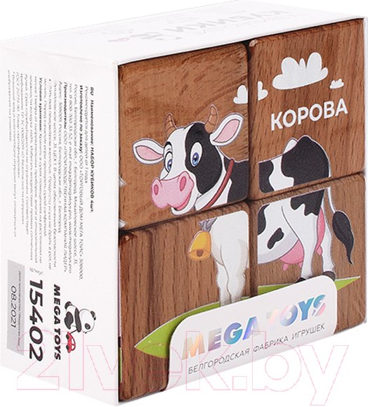 Изображение товара Развивающий игровой набор Mega Toys Кубики Домашние животные / 15402