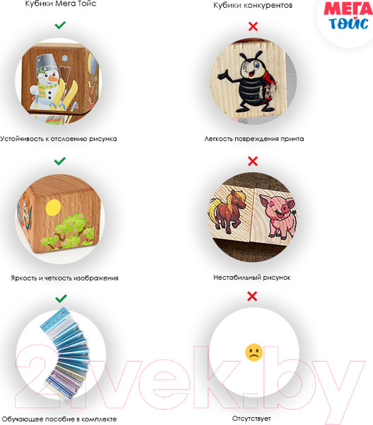 Изображение товара Развивающий игровой набор Mega Toys Кубики на оси Времена года / 15205