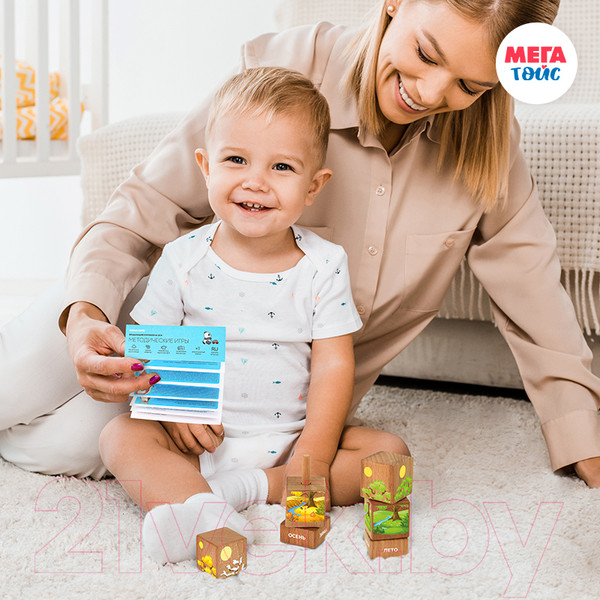 Изображение товара Развивающий игровой набор Mega Toys Кубики на оси Времена года / 15205
