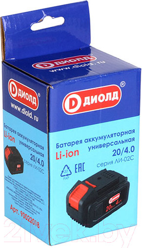 Изображение товара Аккумулятор для электроинструмента Диолд ЛИ-02С (90022018)
