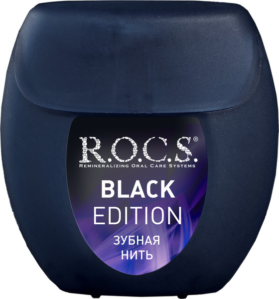 Изображение товара Зубная нить R.O.C.S. Black Edition расширяющаяся (40м)