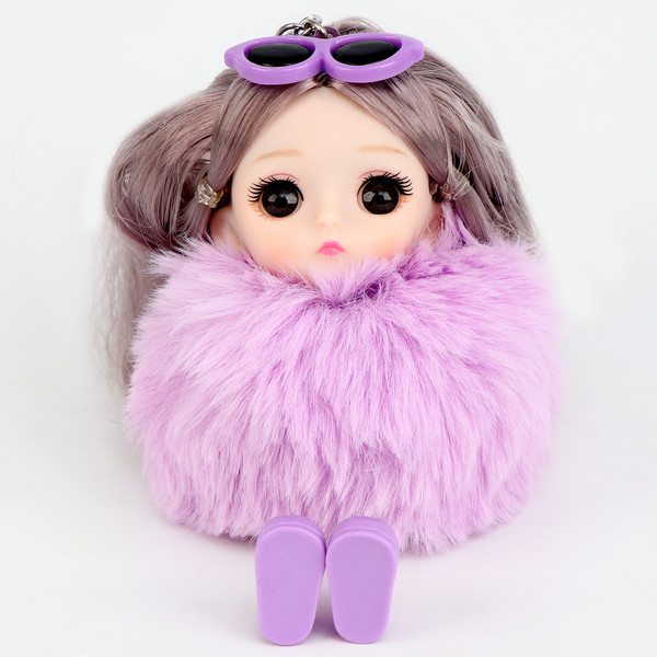 Изображение товара Мягкая игрушка Sima-Land Куколка модница на брелоке / 10092548 (фиолетовый)