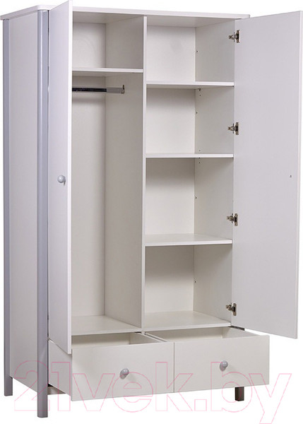 Изображение товара Шкаф Polini Kids Simple двухсекционный с ящиками / 0002770.55 (белый/серый)