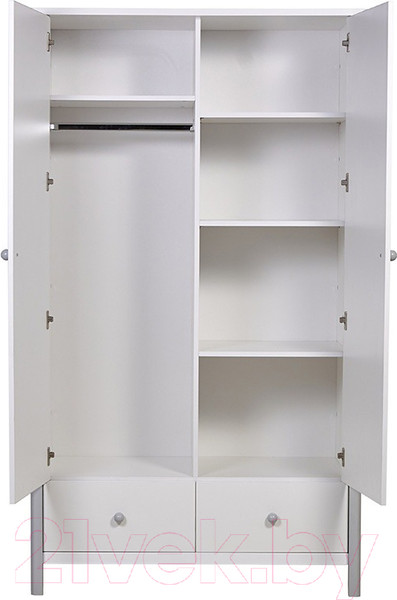 Изображение товара Шкаф Polini Kids Simple двухсекционный с ящиками / 0002770.55 (белый/серый)