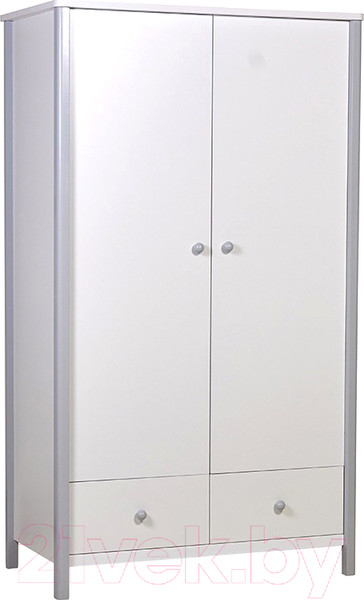 Изображение товара Шкаф Polini Kids Simple двухсекционный с ящиками / 0002770.55 (белый/серый)