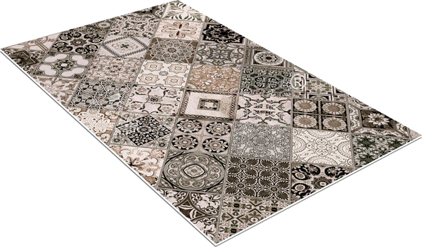Изображение товара Коврик Shahintex Icarpet Print Антискользящий 133 Плитка Тоскана 60x100 / 839759 (мокко)