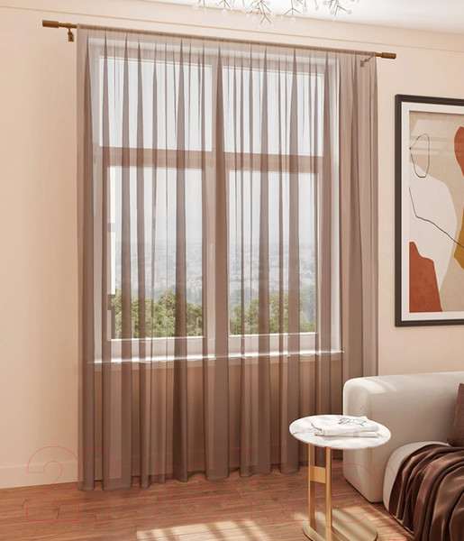 Изображение товара Гардина LEGRAND Вуаль шелк 300x280 / 58123723 с утяжелителем (шоколад)