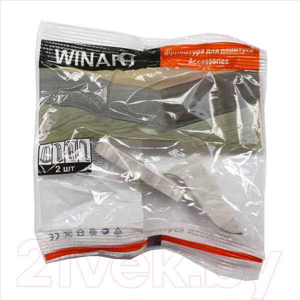 Изображение товара Заглушка для плинтуса Wimar 850 левая и правая 58мм (2шт, дуб белый, блистер)