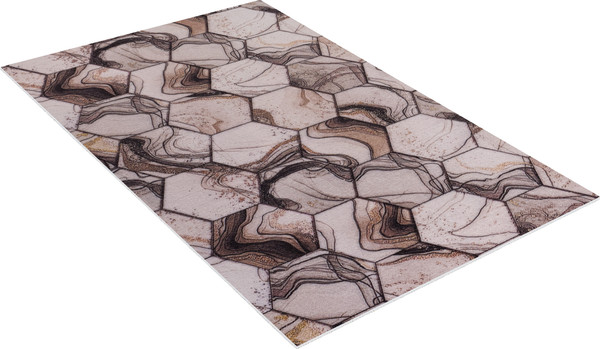 Изображение товара Коврик Shahintex Icarpet Print антискользящий 105 Соты Мрамор 80x120 / 840199 (бежевый)