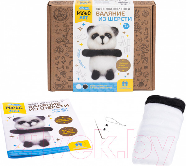 Изображение товара Набор для творчества Десятое королевство Валяние шерстью, брелок Панда / 04705