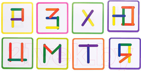 Изображение товара Развивающий игровой набор Zabiaka IQ Изучаем буквы. С палочками / 4565728