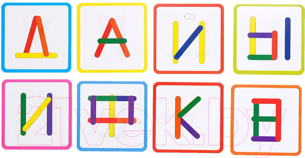 Изображение товара Развивающий игровой набор Zabiaka IQ Изучаем буквы. С палочками / 4565728