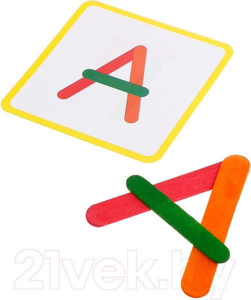 Изображение товара Развивающий игровой набор Zabiaka IQ Изучаем буквы. С палочками / 4565728