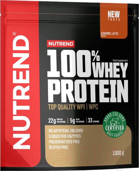 Изображение товара Протеин Nutrend 100% Whey Protein (1кг, карамельный латте)