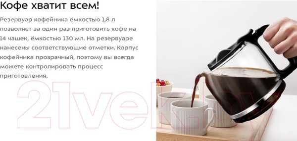 Изображение товара Капельная кофеварка Kitfort КТ-7181