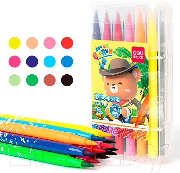 Изображение товара Фломастеры Deli ColoRun / HM55512 (12цв)