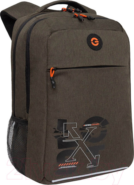 Изображение товара Школьный рюкзак Grizzly RB-456-5 (хаки/оранжевый)