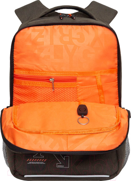 Изображение товара Школьный рюкзак Grizzly RB-456-5 (хаки/оранжевый)