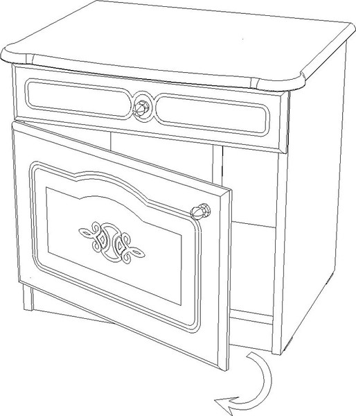 Изображение товара Прикроватная тумба ФорестДекоГрупп Щара левая (слоновая кость)